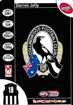 2013 Team Zone AFL Team #184 Darren Jolly Back